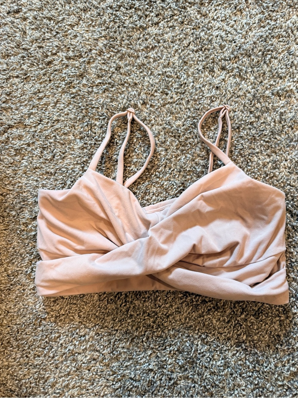 BuffBunny Twist-Front Bralette in Blush Pink